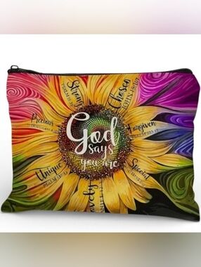 God Says You Are Sunflower Pouch